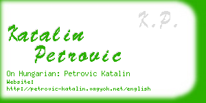 katalin petrovic business card
